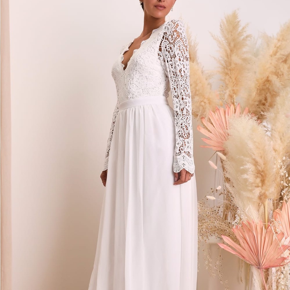 Lulus White Lace Maxi Dress